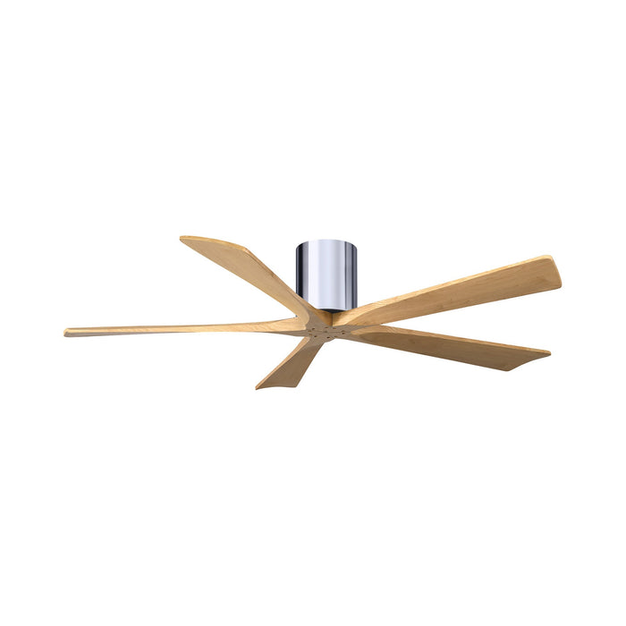 Irene IR5H Indoor / Outdoor Ceiling Fan in Polished Chrome/Light Maple (60-Inch).