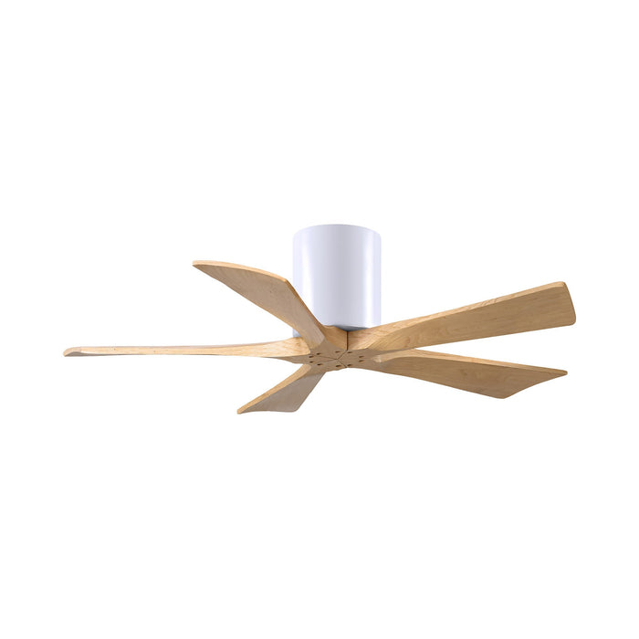 Irene IR5H Indoor / Outdoor Ceiling Fan in Gloss White/Light Maple (42-Inch).