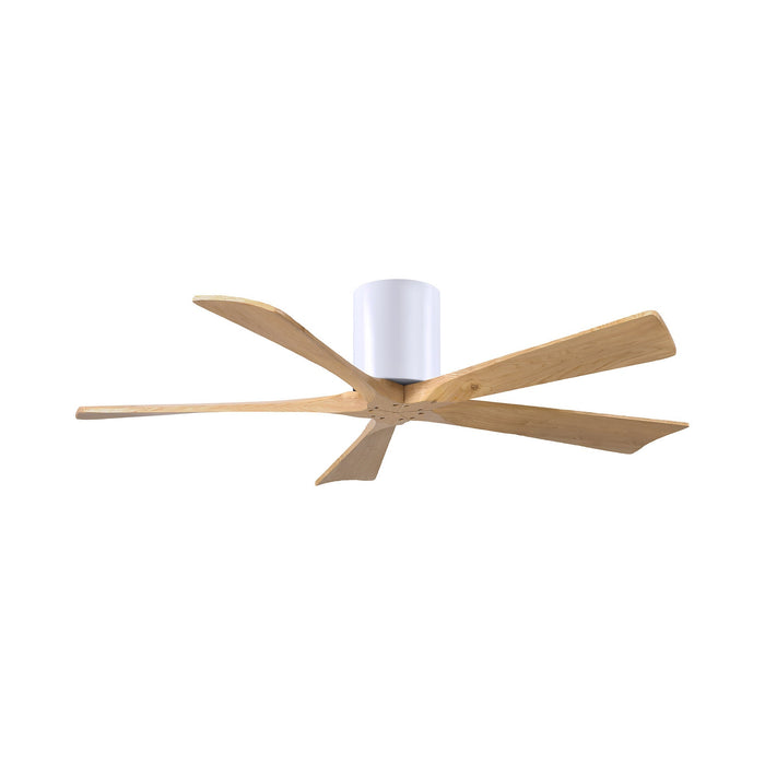 Irene IR5H Indoor / Outdoor Ceiling Fan in Gloss White/Light Maple (52-Inch).