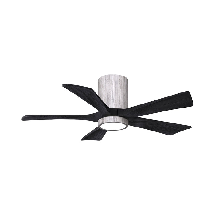 Irene IR5HLK 42-Inch Indoor / Outdoor LED Flush Mount Ceiling Fan in Barnwood Tone/Matte Black.