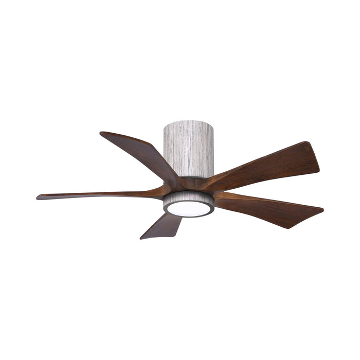 Irene IR5HLK 42-Inch Indoor / Outdoor LED Flush Mount Ceiling Fan in Barnwood Tone/Walnut Tone.