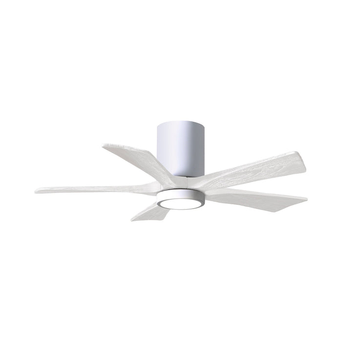 Irene IR5HLK 42-Inch Indoor / Outdoor LED Flush Mount Ceiling Fan in Gloss White/Matte White.