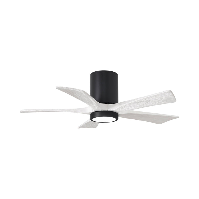 Irene IR5HLK 42-Inch Indoor / Outdoor LED Flush Mount Ceiling Fan in Matte Black/Matte White.