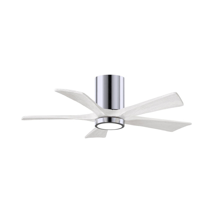 Irene IR5HLK 42-Inch Indoor / Outdoor LED Flush Mount Ceiling Fan in Polished Chrome/Matte White.