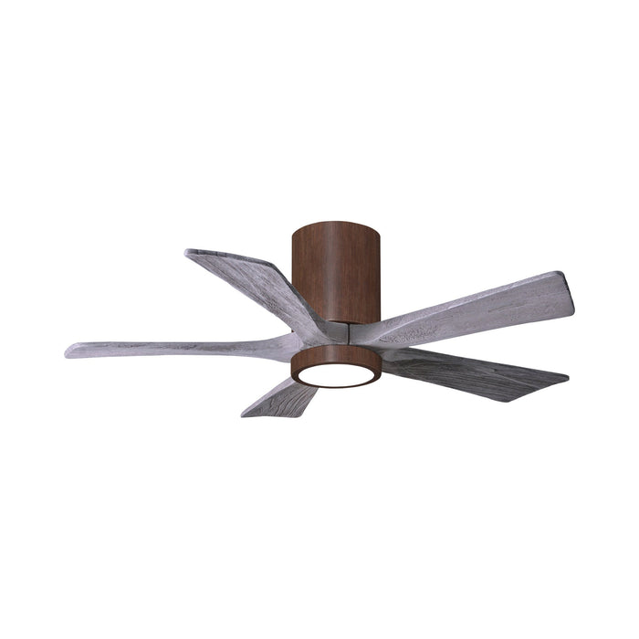Irene IR5HLK 42-Inch Indoor / Outdoor LED Flush Mount Ceiling Fan in Walnut Tone/Barnwood Tone.