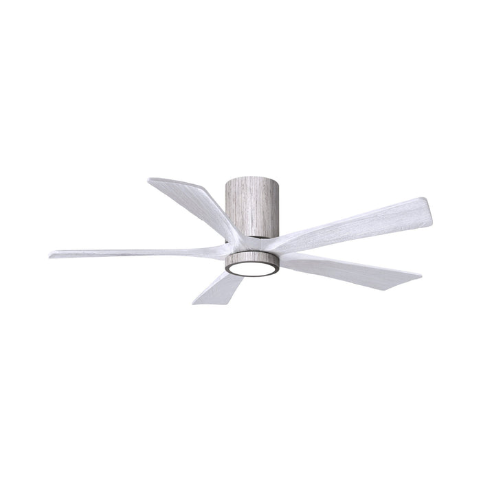 Irene IR5HLK 52-Inch Indoor / Outdoor LED Flush Mount Ceiling Fan in Barnwood Tone/Matte White.
