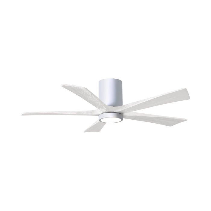 Irene IR5HLK 52-Inch Indoor / Outdoor LED Flush Mount Ceiling Fan in Gloss White/Matte White.