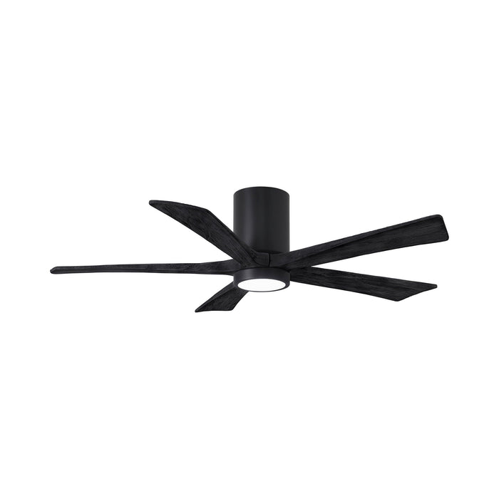 Irene IR5HLK 52-Inch Indoor / Outdoor LED Flush Mount Ceiling Fan in Matte Black/Matte Black.