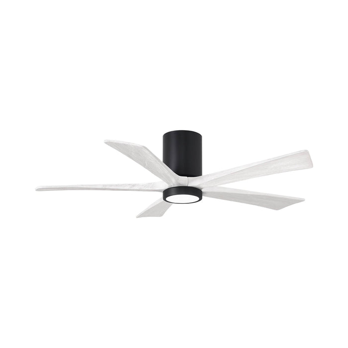 Irene IR5HLK 52-Inch Indoor / Outdoor LED Flush Mount Ceiling Fan in Matte Black/Matte White.