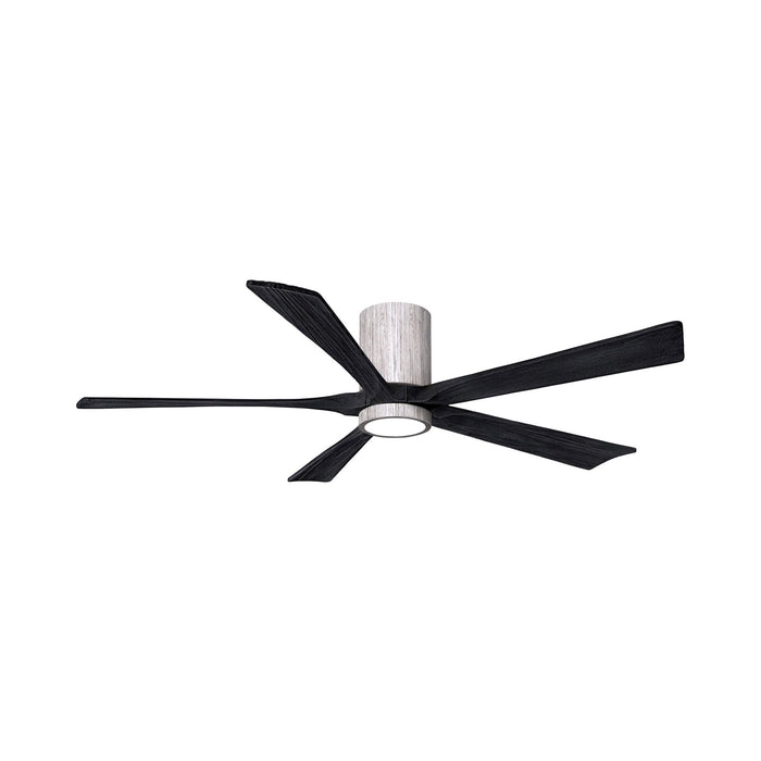 Irene IR5HLK 60-Inch Indoor / Outdoor LED Flush Mount Ceiling Fan in Barnwood Tone/Matte Black.