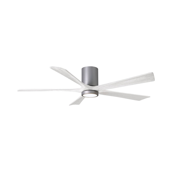 Irene IR5HLK 60-Inch Indoor / Outdoor LED Flush Mount Ceiling Fan in Brushed Nickel/Matte White.