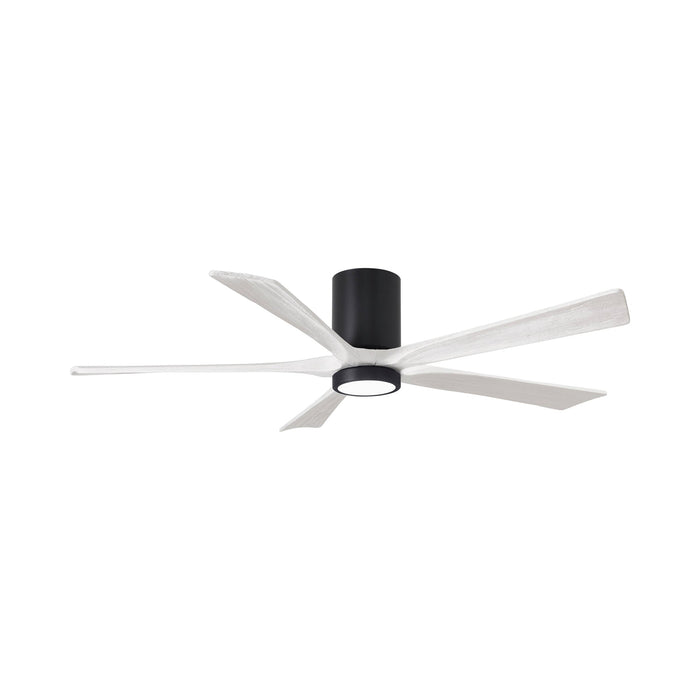 Irene IR5HLK 60-Inch Indoor / Outdoor LED Flush Mount Ceiling Fan in Matte Black/Matte White.
