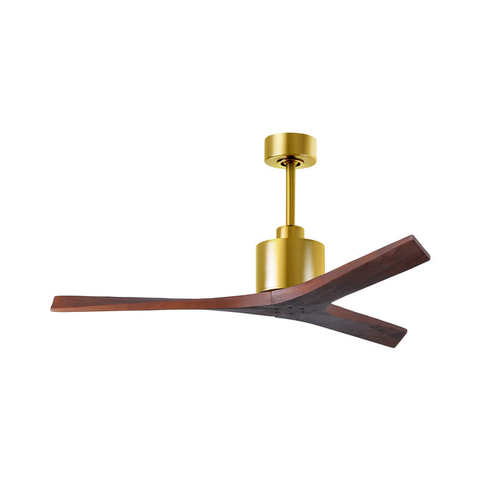 Mollywood Indoor / Outdoor Ceiling Fan in Brushed Brass/Walnut (52-Inch).