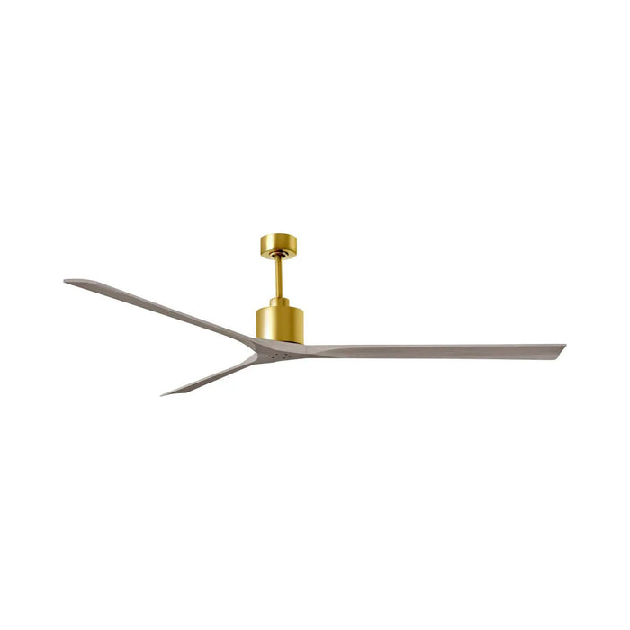 Nan XL Indoor / Outdoor Ceiling Fan in Brushed Brass/Grays Ash (90-Inch).