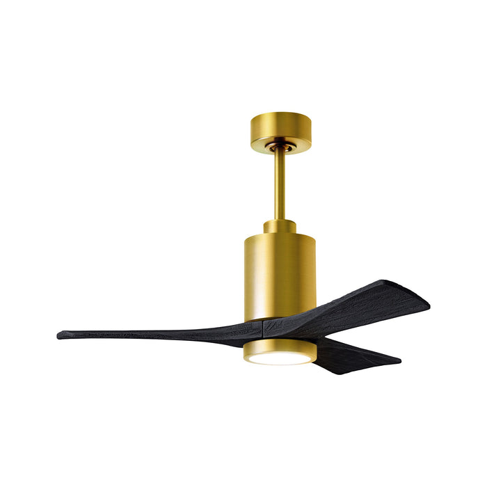 Patricia 3 Indoor / Outdoor LED Ceiling Fan in Brushed Brass/Matte Black (42-Inch).