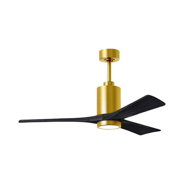 Patricia 3 Indoor / Outdoor LED Ceiling Fan in Brushed Brass/Matte Black (52-Inch).