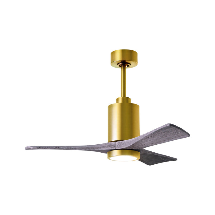 Patricia 3 Indoor / Outdoor LED Ceiling Fan in Brushed Brass/Barn Wood (42-Inch).