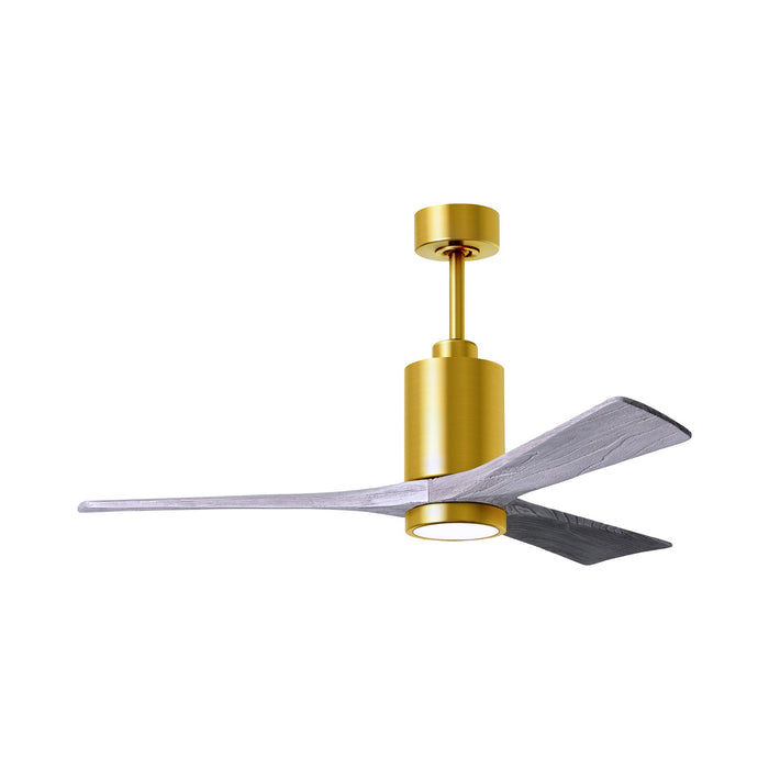 Patricia 3 Indoor / Outdoor LED Ceiling Fan in Brushed Brass/Barn Wood (52-Inch).