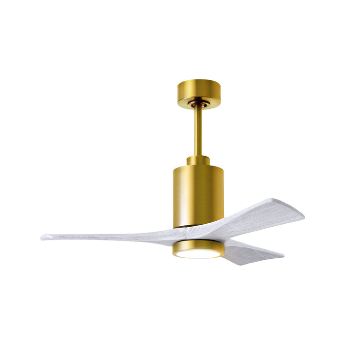 Patricia 3 Indoor / Outdoor LED Ceiling Fan in Brushed Brass/Matte White (42-Inch).