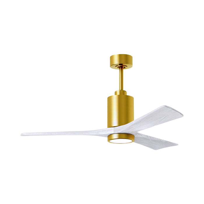 Patricia 3 Indoor / Outdoor LED Ceiling Fan in Brushed Brass/Matte White (52-Inch).