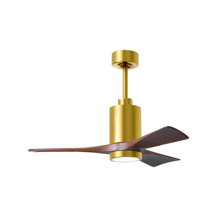 Patricia 3 Indoor / Outdoor LED Ceiling Fan in Brushed Brass/Walnut (42-Inch).