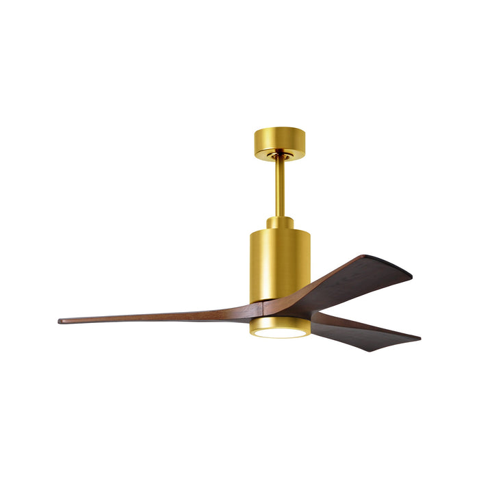 Patricia 3 Indoor / Outdoor LED Ceiling Fan in Brushed Brass/Walnut (52-Inch).
