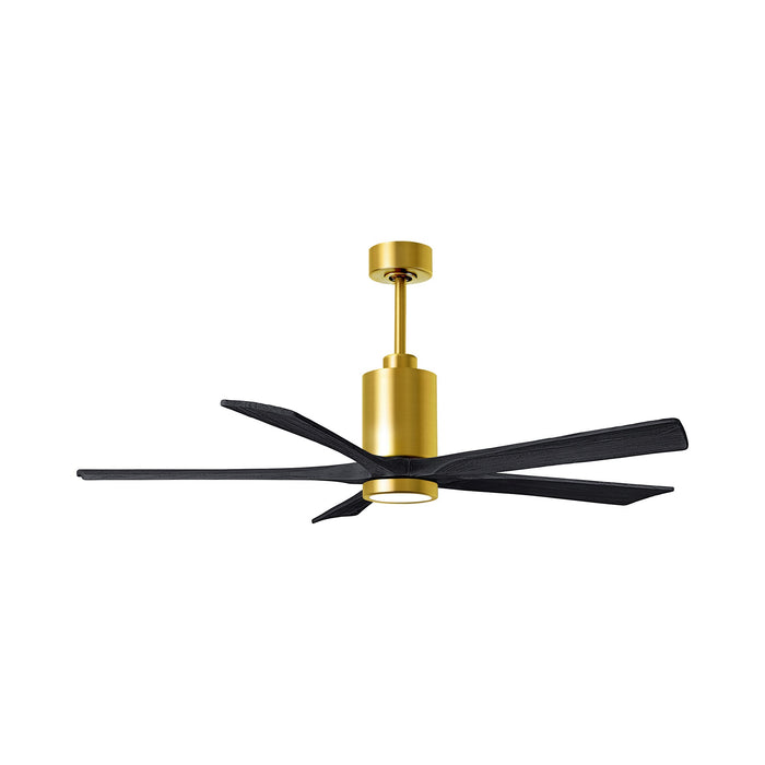 Patricia 5 Indoor / Outdoor LED Ceiling Fan in Brushed Brass/Matte Black (60-Inch).