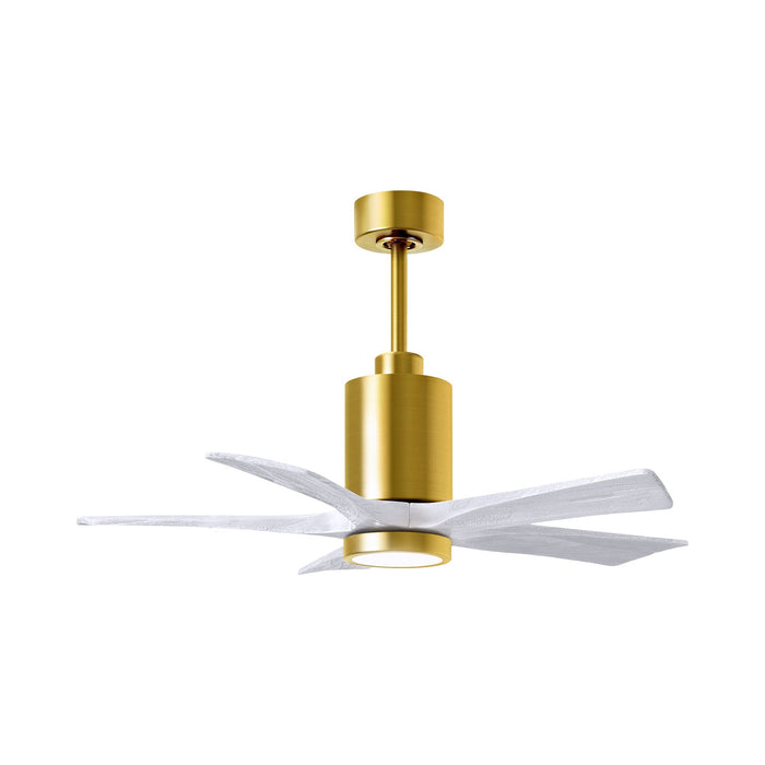 Patricia 5 Indoor / Outdoor LED Ceiling Fan in Brushed Brass/Matte White (42-Inch).