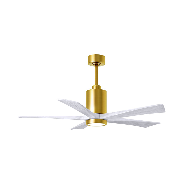 Patricia 5 Indoor / Outdoor LED Ceiling Fan in Brushed Brass/Matte White (52-Inch).