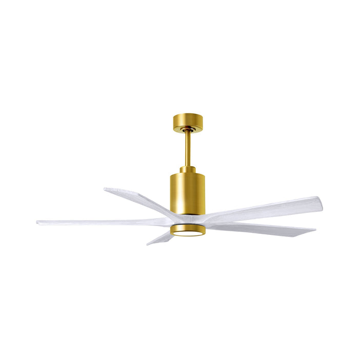Patricia 5 Indoor / Outdoor LED Ceiling Fan in Brushed Brass/Matte White (60-Inch).