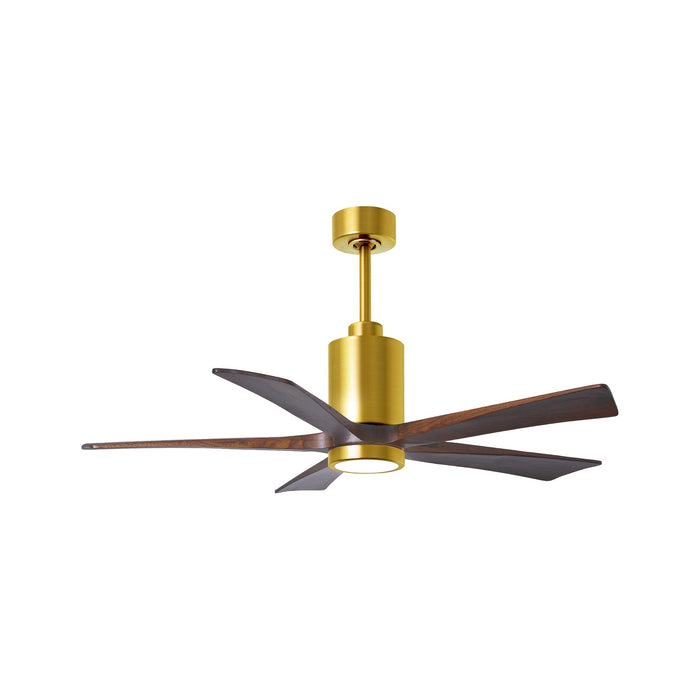 Patricia 5 Indoor / Outdoor LED Ceiling Fan in Brushed Brass/Walnut (52-Inch).