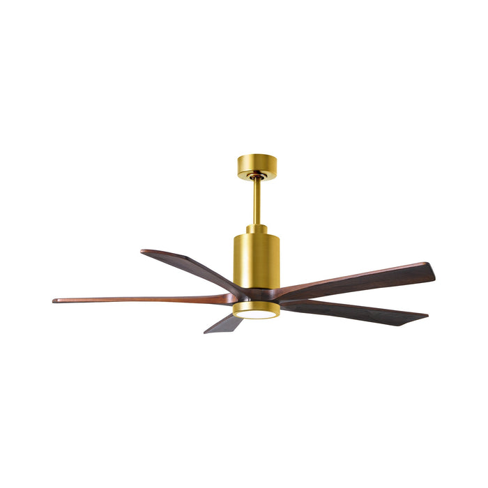 Patricia 5 Indoor / Outdoor LED Ceiling Fan in Brushed Brass/Walnut (60-Inch).