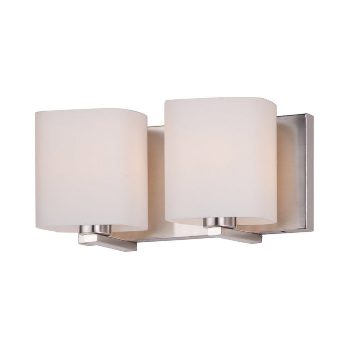 Wrap Bath Vanity Light in Satin Nickel (2-Light).