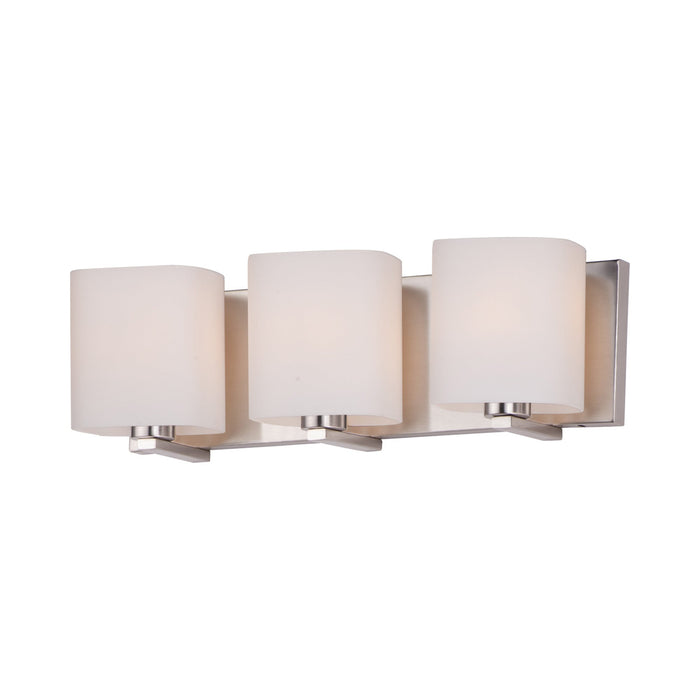 Wrap Bath Vanity Light in Satin Nickel (3-Light).