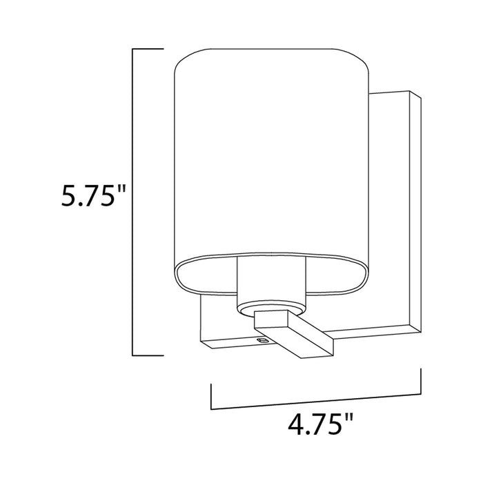 Wrap Bath Vanity Light - line drawing.