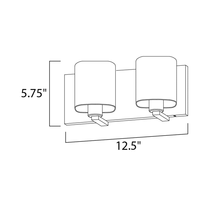 Wrap Bath Vanity Light - line drawing.