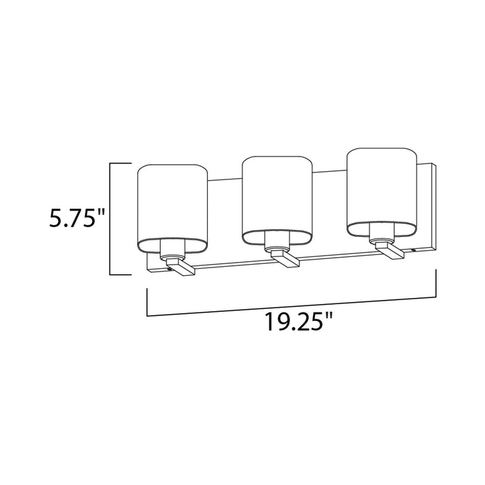 Wrap Bath Vanity Light - line drawing.