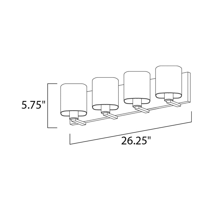 Wrap Bath Vanity Light - line drawing.