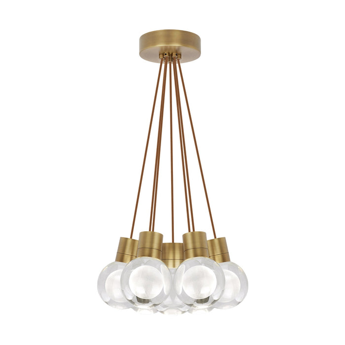 Mina 7-Light LED Pendant Light in Copper/Aged Brass.