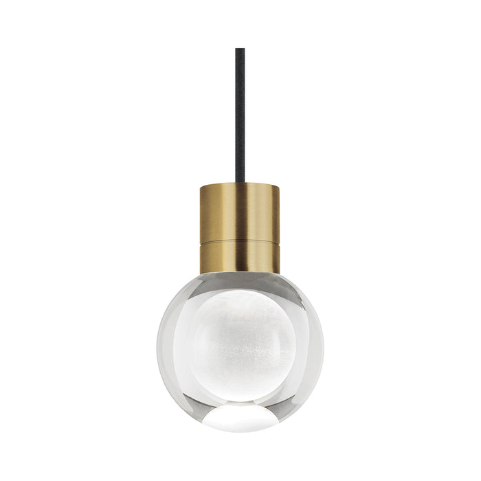 Mina Single LED Pendant Light in Black/Aged Brass/3000K.