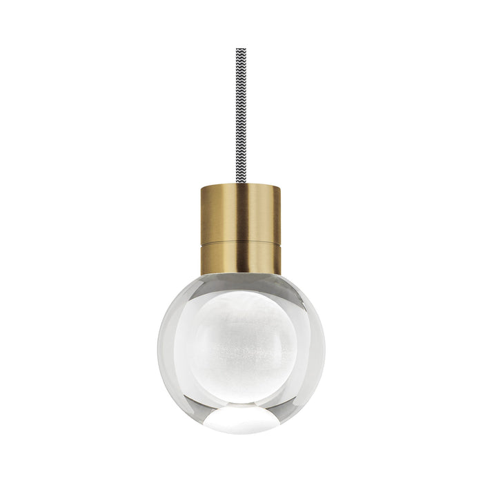 Mina Single LED Pendant Light in Black / White/Aged Brass/3000K.