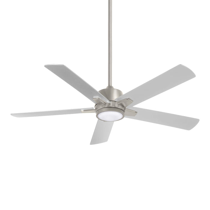Stout LED Ceiling Fan in Brushed Nickel.
