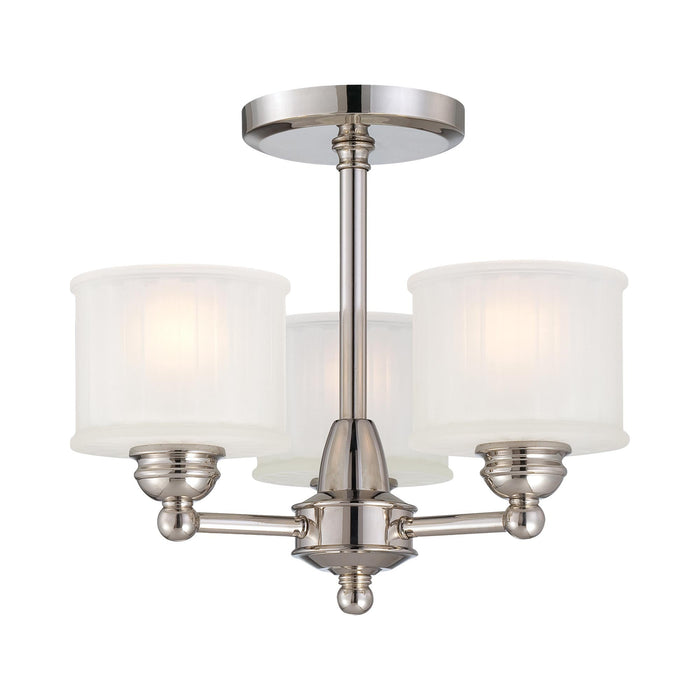 1730 Series Semi Flush Mount Ceiling Light in Polished Nickel.