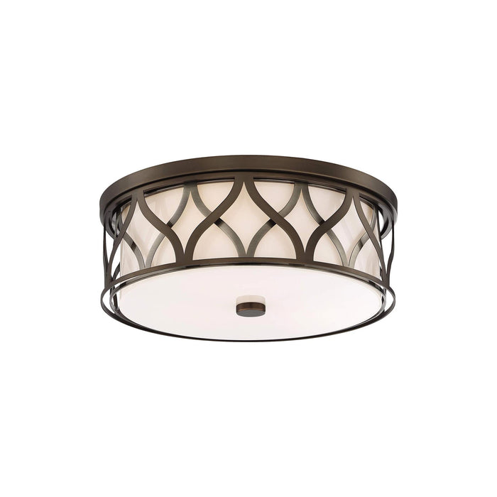 840-L LED Flush Mount Ceiling Light in Harvard Court Bronze with Pewter (Small).