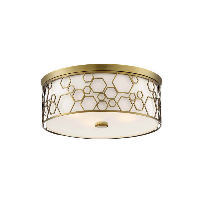 845-L LED Flush Mount Ceiling Light in Polished Satin Brass (Small).