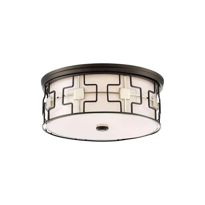 846-L LED Flush Mount Ceiling Light in Dark Grey with Polished Nickel (Small).