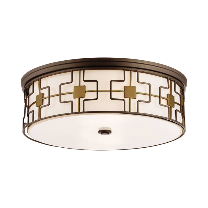 846-L LED Flush Mount Ceiling Light in Dark Brushed Bronze with Aged Brass (Large).