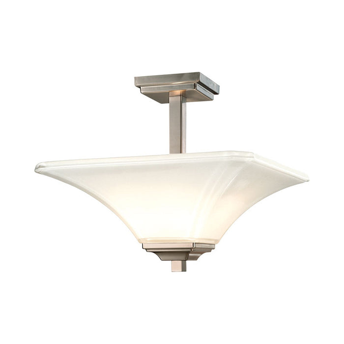 Agilis Semi Flush Mount Ceiling Light in Brushed Nickel.