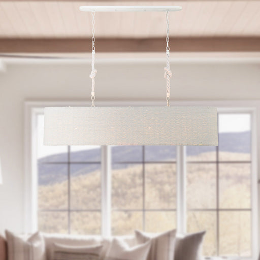 Lodelle Linear Pendant Light in living room.