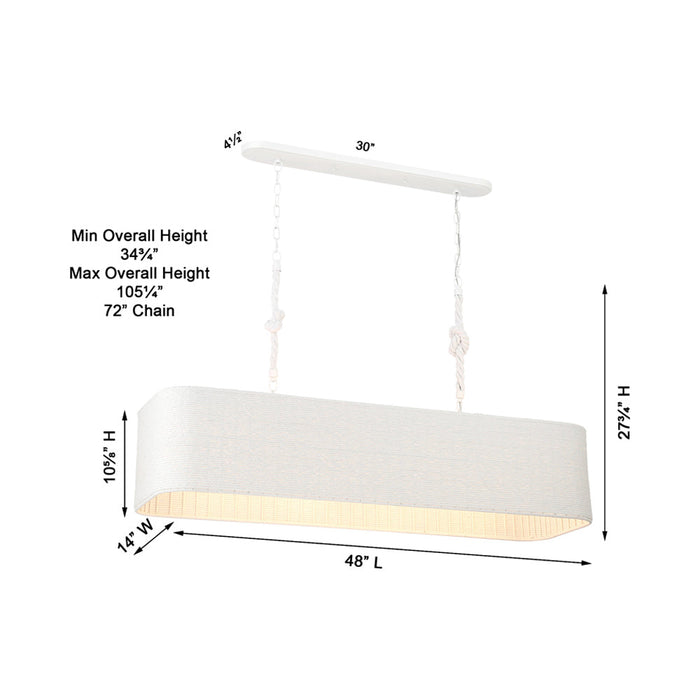 Lodelle Linear Pendant Light - line drawing.